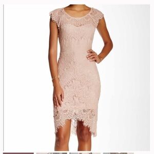 Nordstrom Soieblu womens body-con cut out back dress with lace detailing